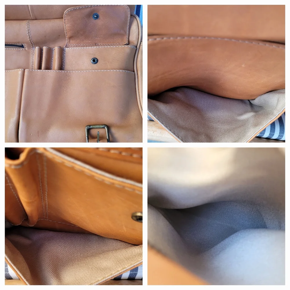 Vintage Nature Company Great Naturalist Collection Tan Leather Messenger Bag